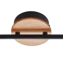 Lindby LED spot Manel, hout, 37 cm lang, 2-lamps