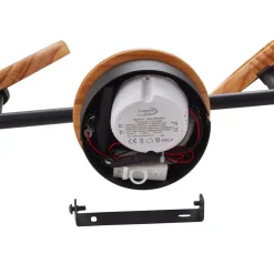 Lindby LED spot Manel, hout, 37 cm lang, 2-lamps