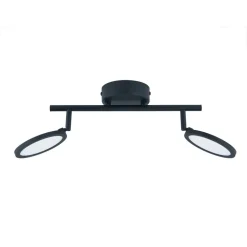 Lindby LED spot Manel, zwart, ijzer, 35 cm lang, 2-lamps.