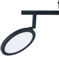 Lindby LED spot Manel, zwart, ijzer, 35 cm lang, 2-lamps.