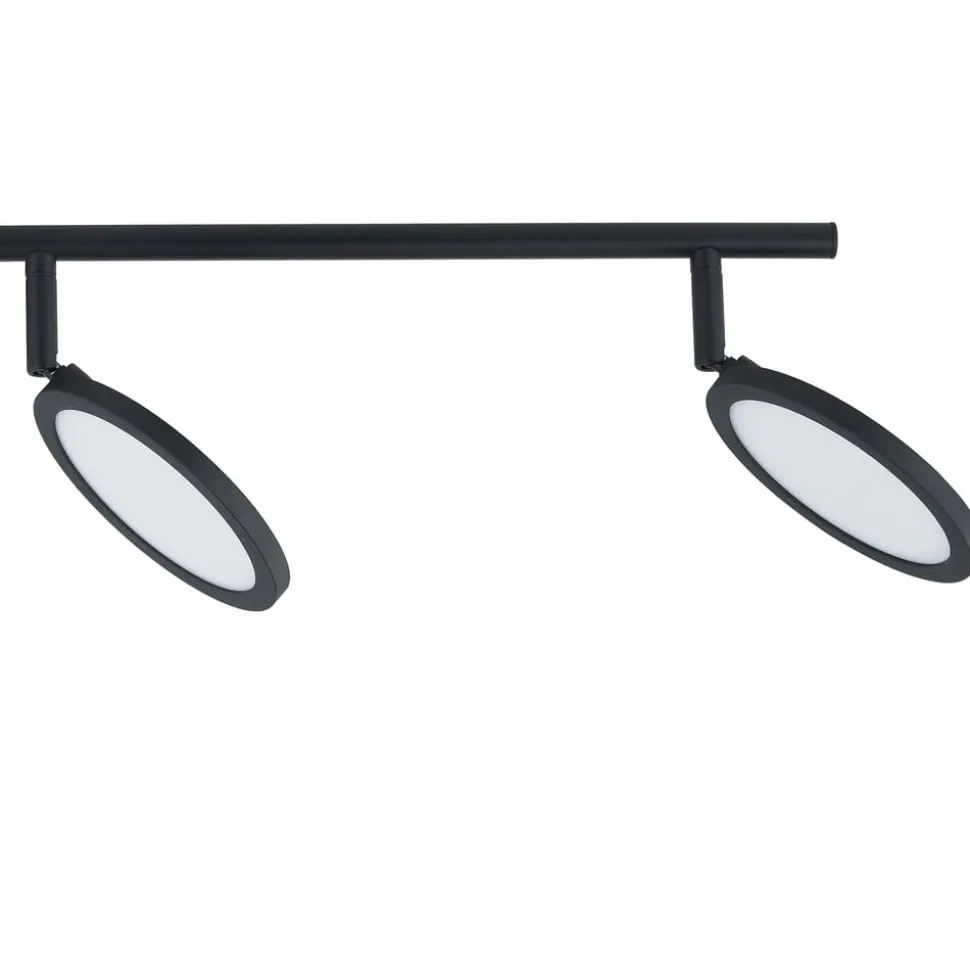 Lindby LED spot Manel, zwart, ijzer, 82 cm lang, 4-lamps