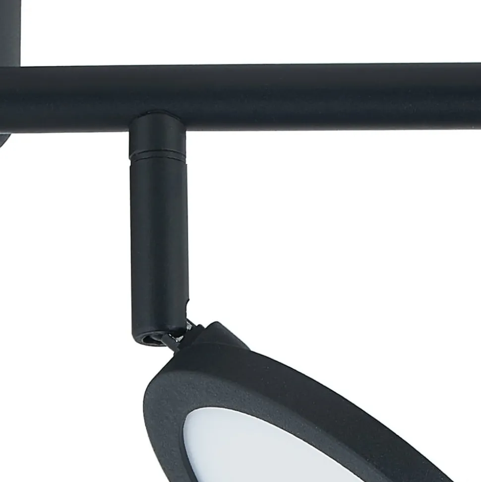 Lindby LED spot Manel, zwart, ijzer, 82 cm lang, 4-lamps