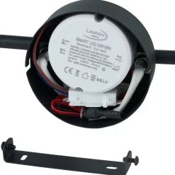 Lindby LED spot Manel, zwart, ijzer, 82 cm lang, 4-lamps