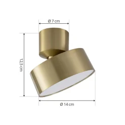 Lindby LED spot Nivoria, Ø 14 cm, goudkleurig, draaibaar gemonteerd