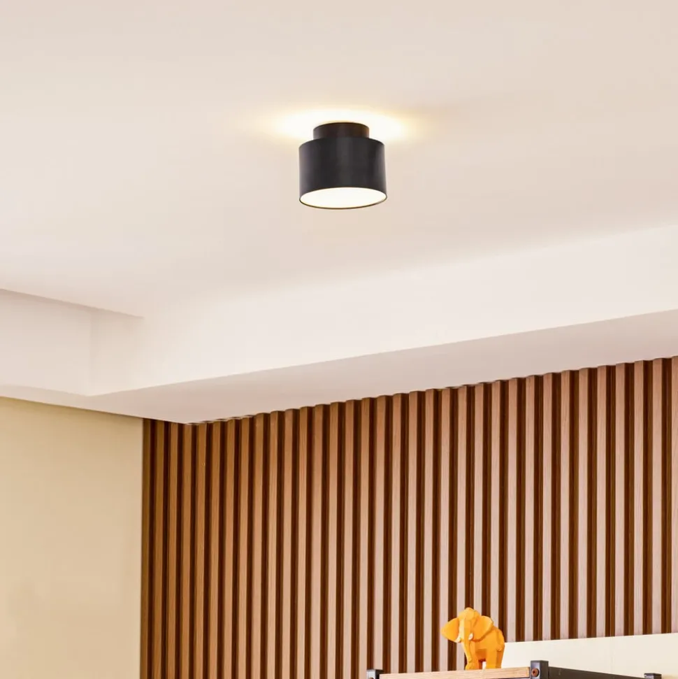 Lindby LED spot Nivoria, 11 x 9 cm, zwart, metaal