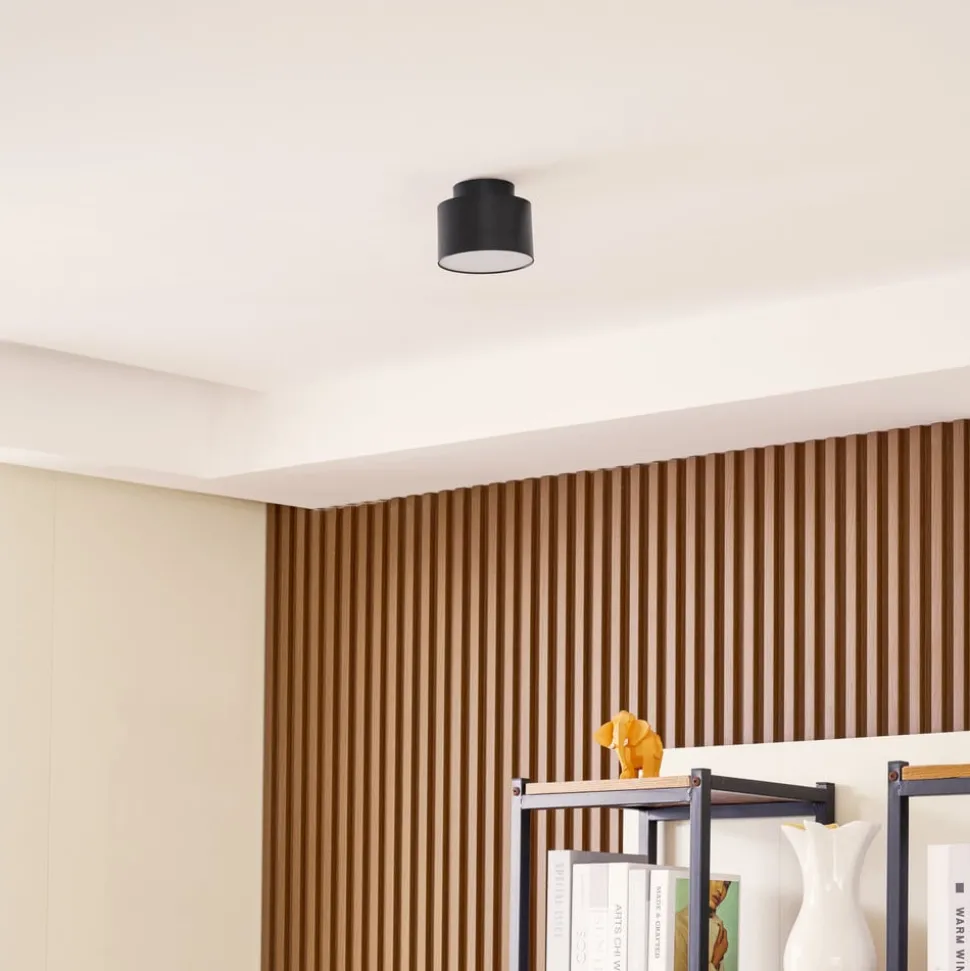 Lindby LED spot Nivoria, 11 x 9 cm, zwart, metaal