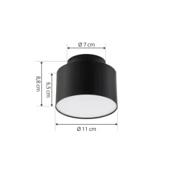 Lindby LED spot Nivoria, 11 x 9 cm, zwart, metaal