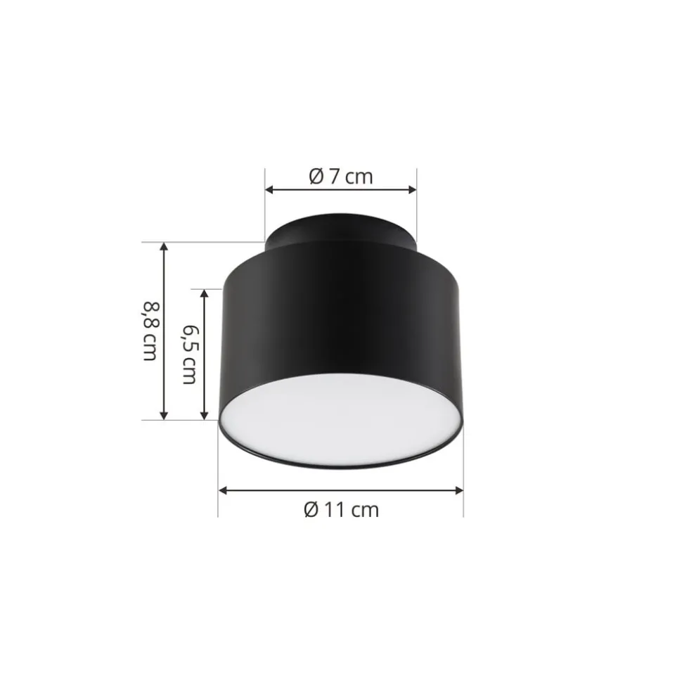 Lindby LED spot Nivoria, 11 x 9 cm, zwart, metaal