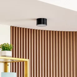 Lindby LED spot Nivoria, 11 x 7 cm, zwart, metaal