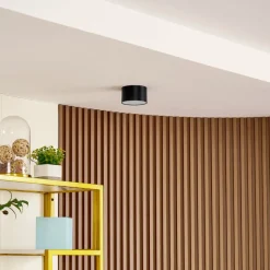 Lindby LED spot Nivoria, 11 x 7 cm, zwart, metaal