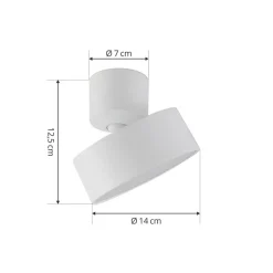 Lindby LED spot Nivoria, Ø 14 cm, wit, zwenkbaar