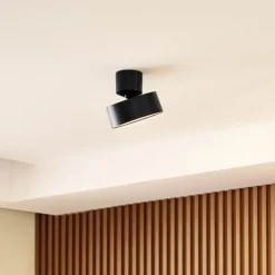 Lindby LED spot Nivoria, Ø 14 cm, zwart, draaibaar