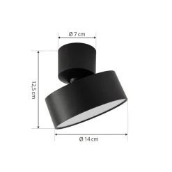 Lindby LED spot Nivoria, Ø 14 cm, zwart, draaibaar