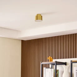 Lindby LED spot Nivoria, 11 x 9 cm, goudkleurig, metaal