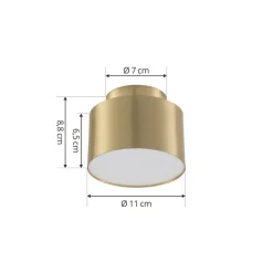Lindby LED spot Nivoria, 11 x 9 cm, goudkleurig, metaal