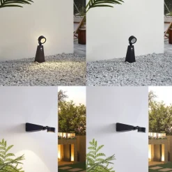 Lindby LED spot Raide, sensor, zwart, aluminium