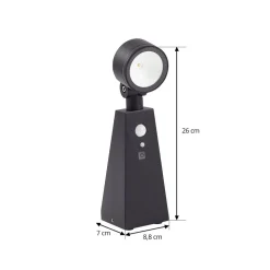 Lindby LED spot Raide, sensor, zwart, aluminium