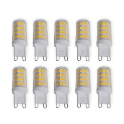 Lindby LED stiftlamp, set van 10, G9, 3 W, helder, 3.000 K