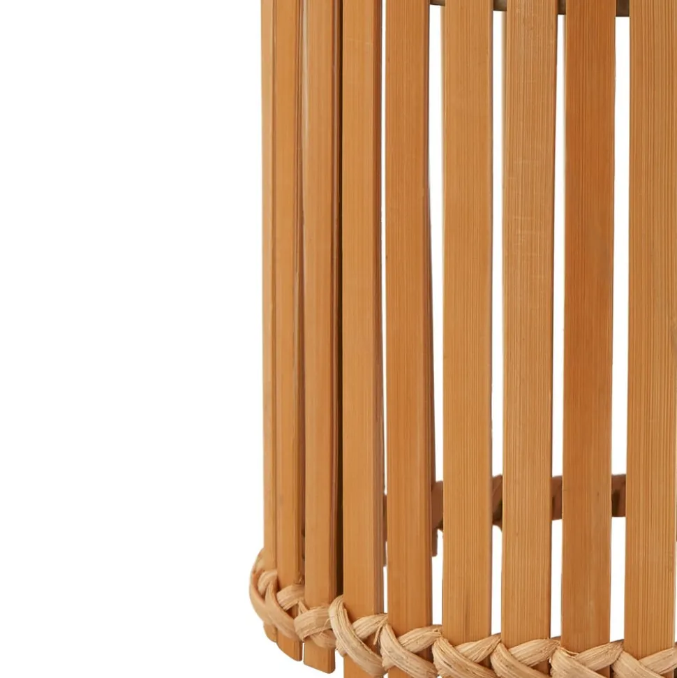 Lindby LED tafellamp Amaria, bamboe, Ø 12 cm