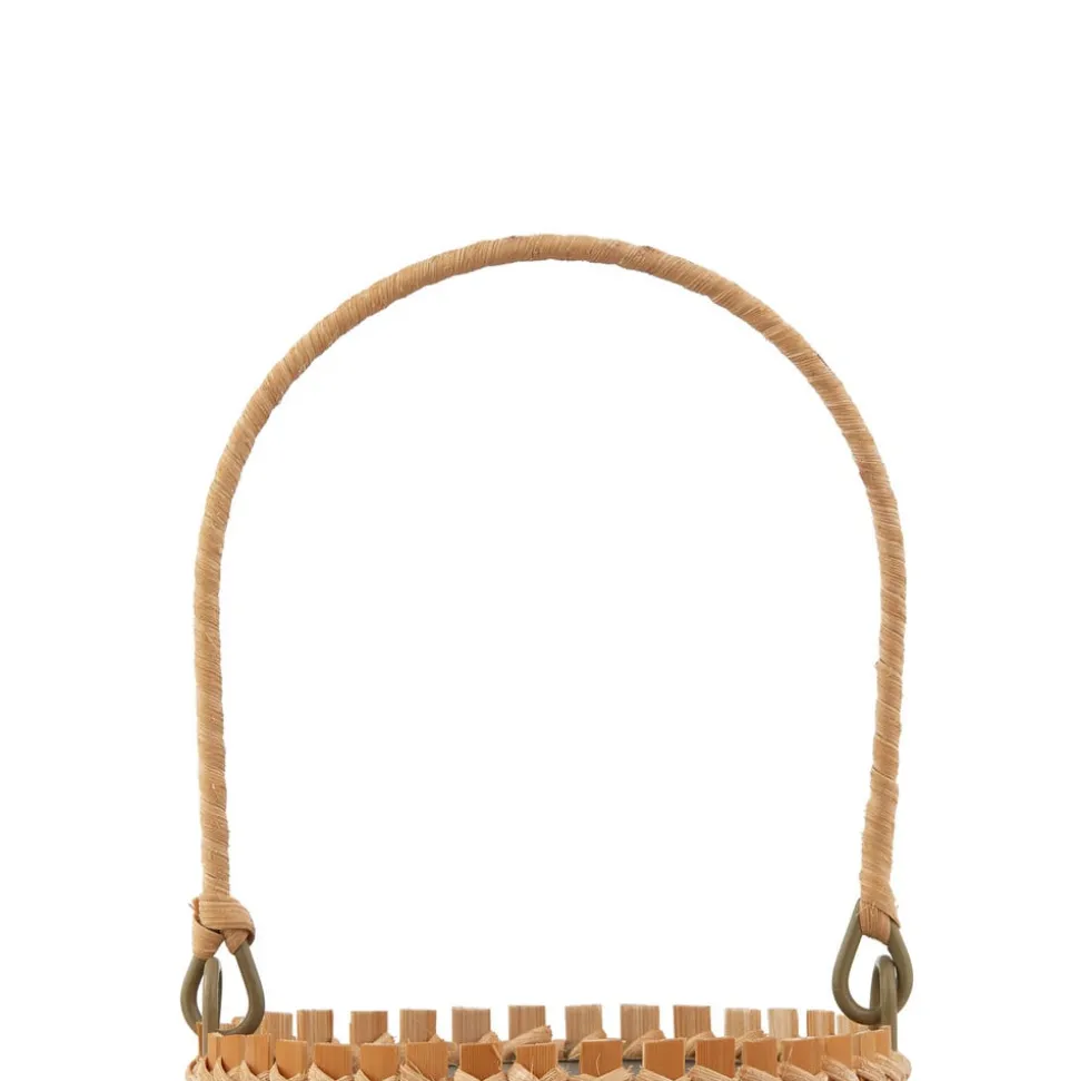 Lindby LED tafellamp Amaria, bamboe, Ø 12 cm