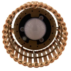 Lindby LED tafellamp Amaria, bamboe, Ø 12 cm