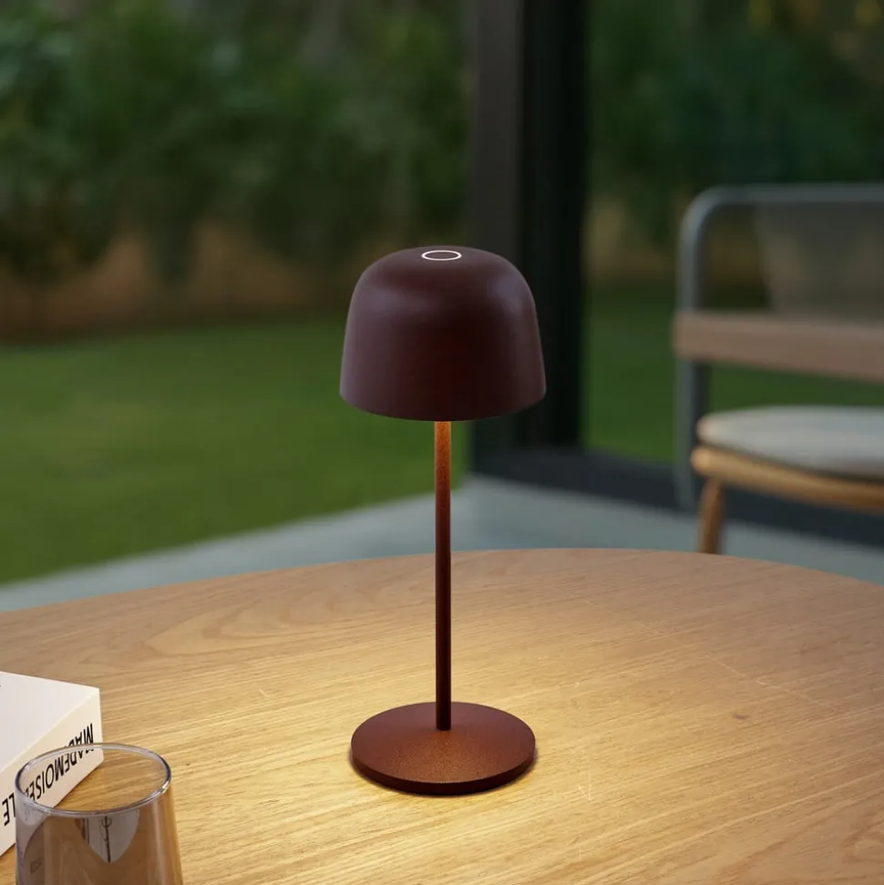 Lindby LED tafellamp Arietty, bruin, dimbaar, IP65