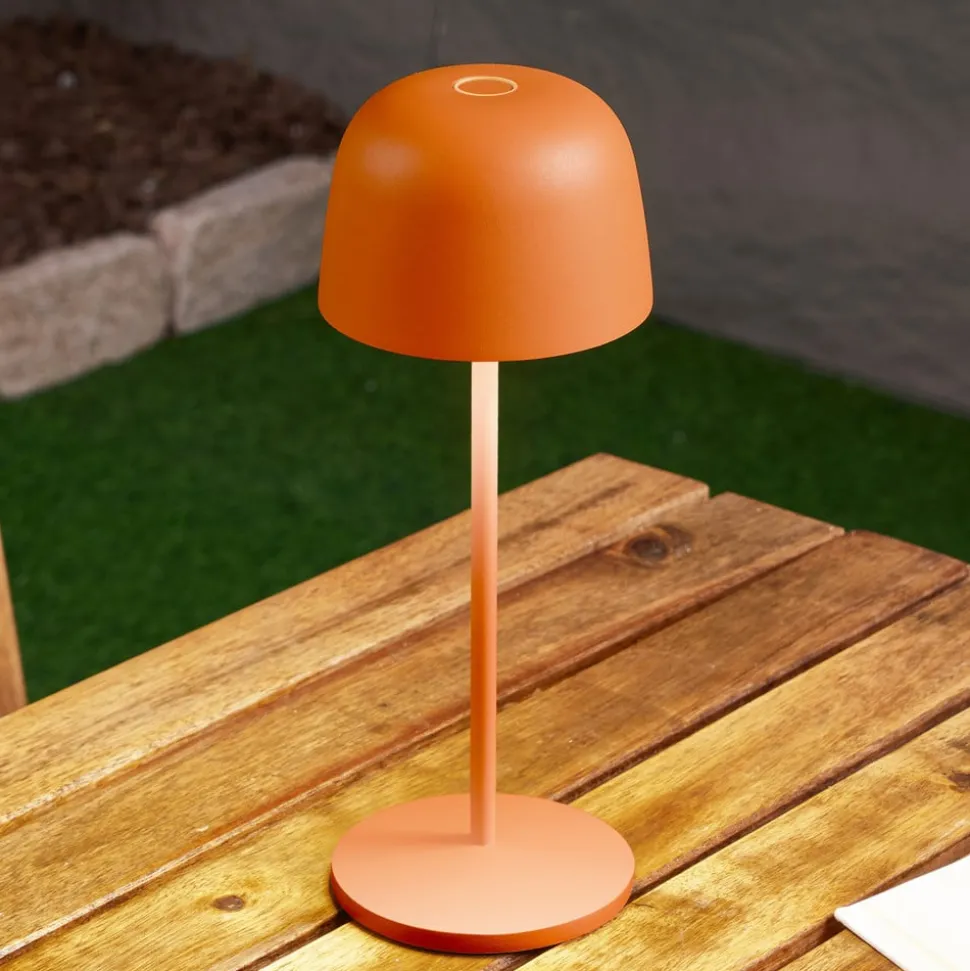 Lindby LED tafellamp Arietty, oranje, dimbaar, IP65
