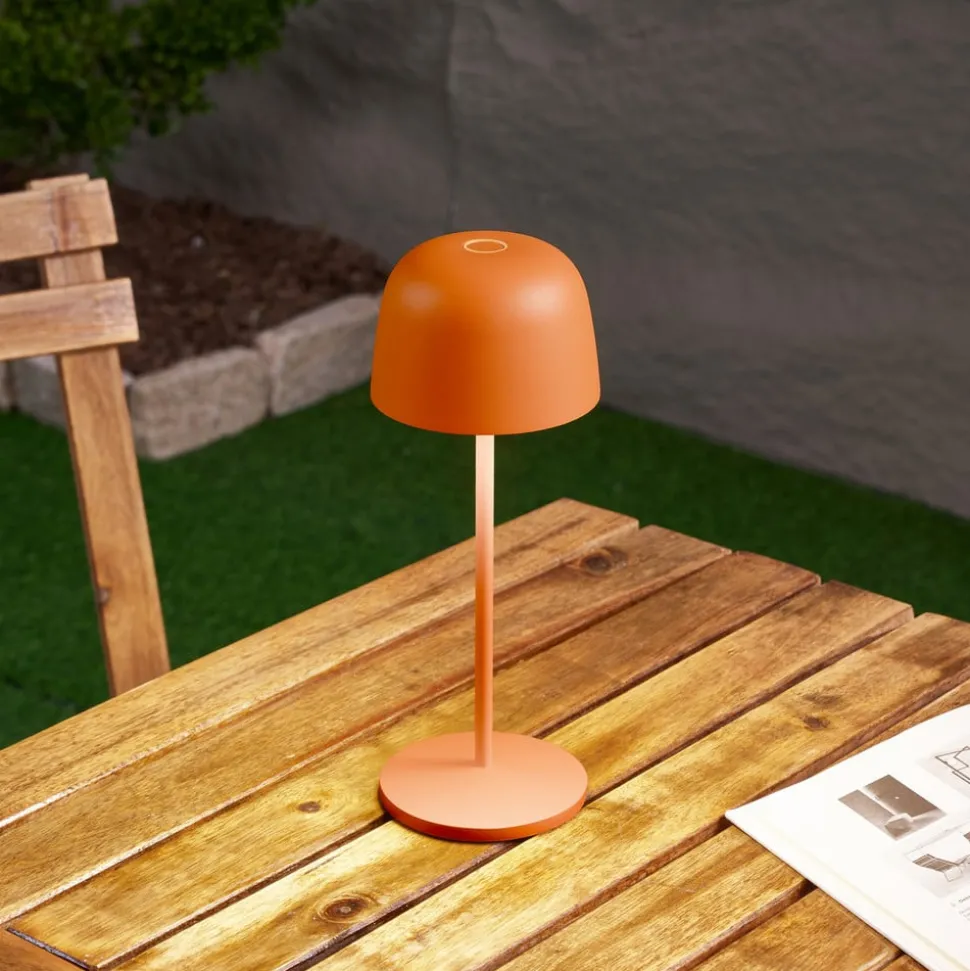 Lindby LED tafellamp Arietty, oranje, dimbaar, IP65