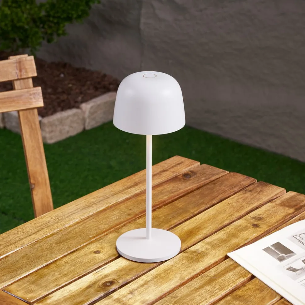 Lindby LED tafellamp Arietty, wit, dimbaar, IP65