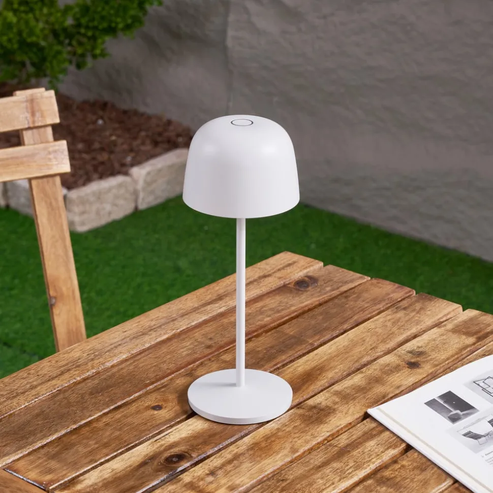 Lindby LED tafellamp Arietty, wit, dimbaar, IP65