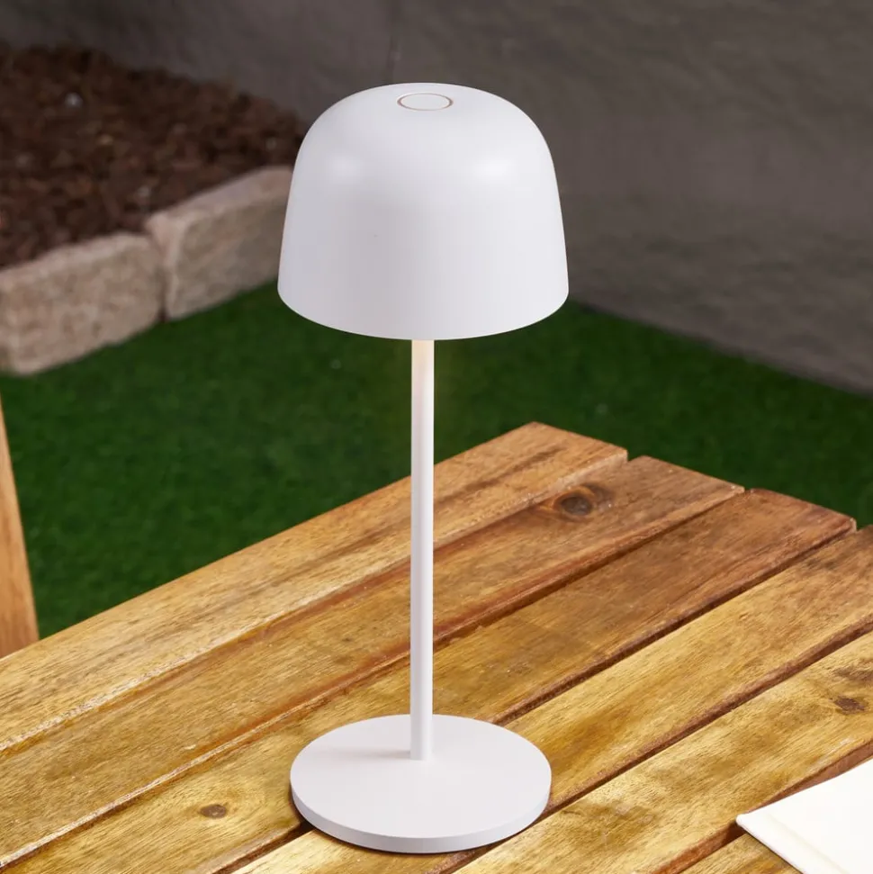 Lindby LED tafellamp Arietty, wit, dimbaar, IP65