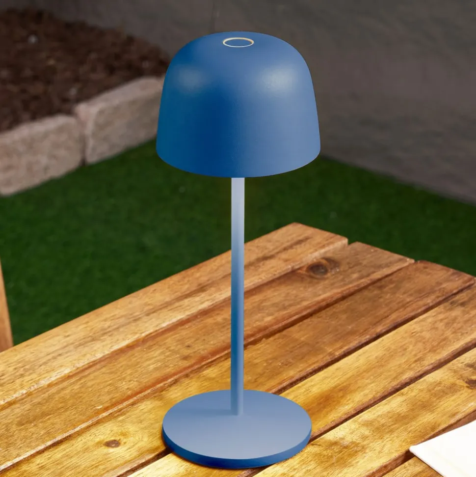 Lindby LED tafellamp Arietty, blauw, dimbaar, IP65