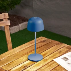 Lindby LED tafellamp Arietty, blauw, dimbaar, IP65