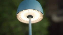 Lindby LED tafellamp Arietty, blauw, dimbaar, IP65