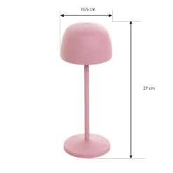 Lindby LED tafellamp Arietty, roze, dimbaar, IP54