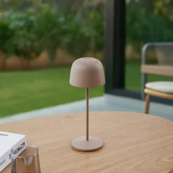 Lindby LED tafellamp Arietty, beige, dimbaar, IP65