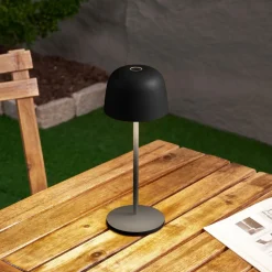 Lindby LED tafellamp Arietty, zwart, dimbaar, IP65