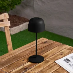 Lindby LED tafellamp Arietty, zwart, dimbaar, IP65