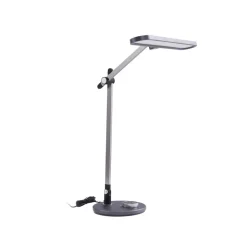 Lindby LED tafellamp Elvir, grijs, aluminium, hoogte 53cm, CCT