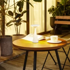 Lindby LED tafellamp Evelen, wit, IP54, CCT