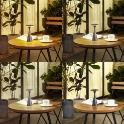 Lindby LED tafellamp Evelen, zwart, IP54, CCT