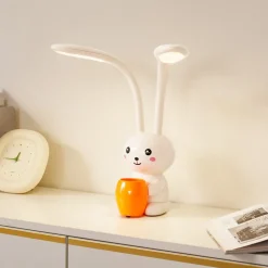 Lindby LED tafellamp Haas, beige, kunststof,CCT,hoogte39cm