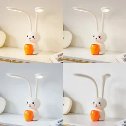 Lindby LED tafellamp Haas, beige, kunststof,CCT,hoogte39cm