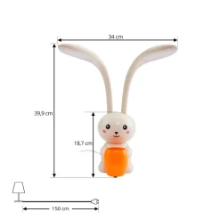 Lindby LED tafellamp Haas, beige, kunststof,CCT,hoogte39cm