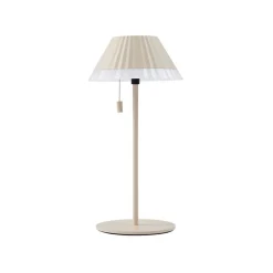 Lindby LED tafellamp Ilvi, beige, aluminium, Ø 17,5 cm