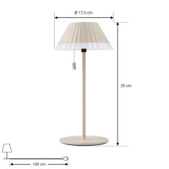 Lindby LED tafellamp Ilvi, beige, aluminium, Ø 17,5 cm