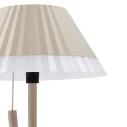 Lindby LED tafellamp Ilvi, beige, aluminium, Ø 17,5 cm