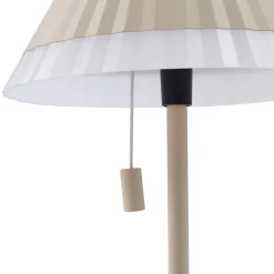 Lindby LED tafellamp Ilvi, beige, aluminium, Ø 17,5 cm