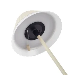 Lindby LED tafellamp Ilvi, beige, aluminium, Ø 17,5 cm