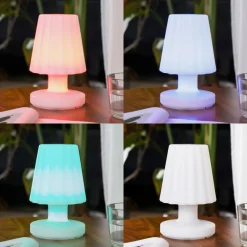 Lindby LED tafellamp Jovem, wit, kunststof, RGB